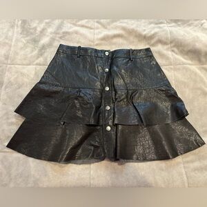 Zara Leather Ruffle Mini Skirt— No tags but never worn!
